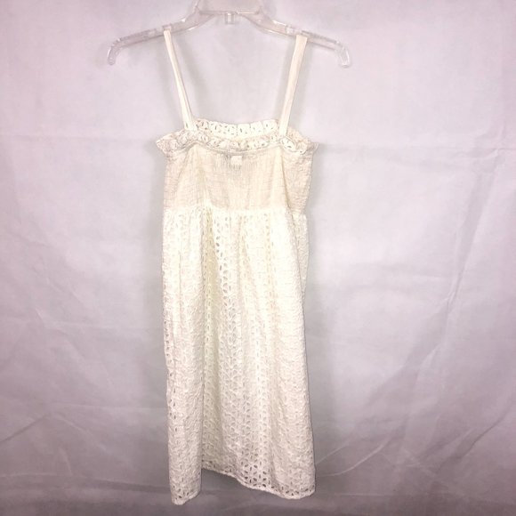 Moda International White Eyelet Dress Size Small - Picture 2 of 3